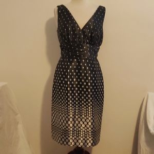 Eliza J Blk/Slvr 40s Inspired Polkadot Dress